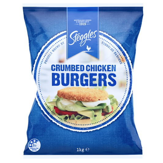 Steggles Crumbed Breast Burgers (Pkt)